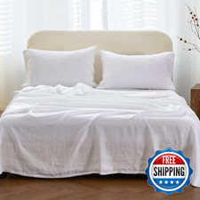 Simple Opulence Simpleopulence 100 Linen Hollow Hemstitch Sheet Set -3 Pieces