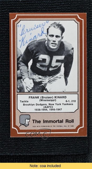 1975 Fleer Team Cloth Patch Stickers Frank Bruiser Kinard JSA Certified COA Auto