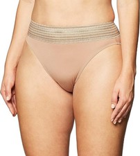 Warner's L13503 Almond No Pinching No Problems Lace High-Cut Brief Size S/5