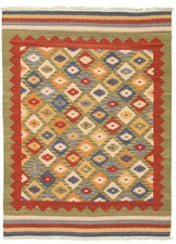Vintage Hand Woven Turkish Carpet 5'7" x 7'7" Traditional Wool Kilim Rug