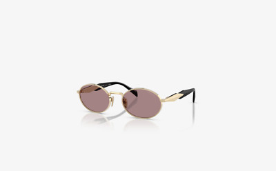 Prada 65ZS ZVN20I 55 Pale Gold Light Purple Brown Sunglasses  display picture 3