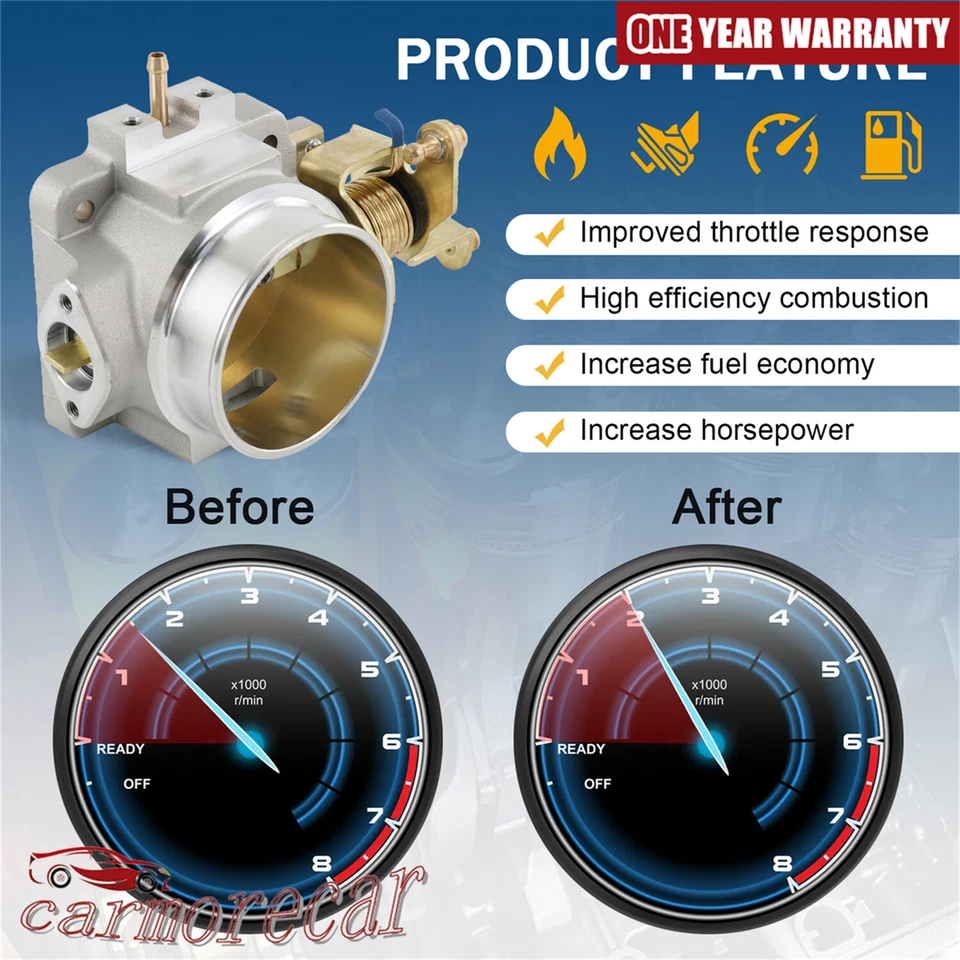 Корпус дроссельной заслонки для Jeep Wrangler Cherokee 4,0 л 62 мм Power Plus 1724 1991-2003 годов выпуска - Изображение 4 из 4