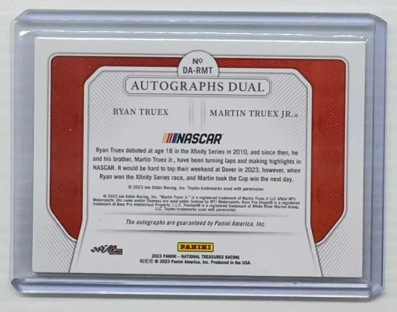 2023 National Treasures Ryan Truex Martin Truex Jr Gold Dual Auto #21/25 - Image 2 of 2