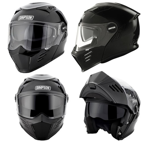 Simpson Darksome Mod Bandit Helmet Road Legal Gloss Black Internal