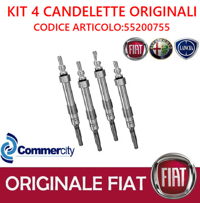 GN097 KIT 4 CANDELETTE DIESEL DOBLO CARGO 1.9 MJTD 88KW 120CV DAL 2006