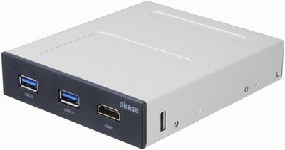 AKASA - 2 Port internal USB 3.0 & HDMI Hub for VR, 3.5'' Bay