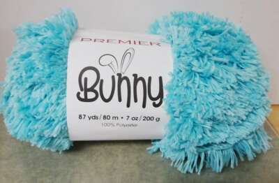 Fluffy Jumbo 7 Premier Yarns Bunny 7 oz Polyester Yarn TURQUOISE # 1096-13