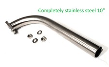 Stainless steel Exhaust Pipe 10" For: Predator 212cc, Honda GX160 GX200.