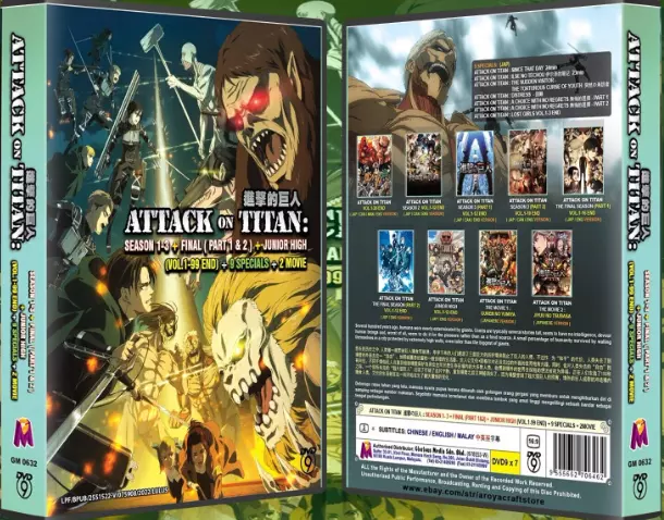 DVD Attack On Titan: Season 1-4 Complete Anime~With English