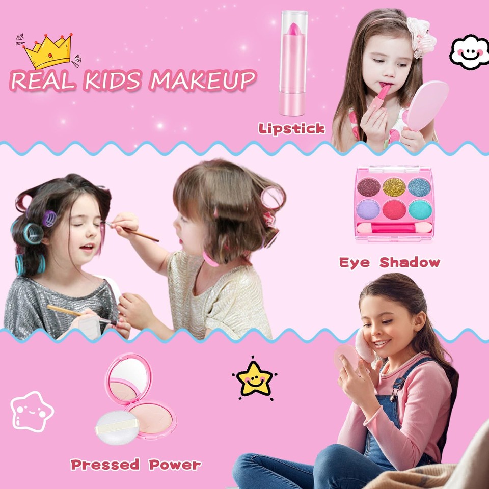 Little Girl Purse with Makeup Kit, My First Purse Set with Chain Bag