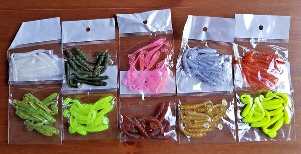 Drop Shot Lures Perch Fishing 5cm 2'' Jig Head Soft Bait Shad Worms