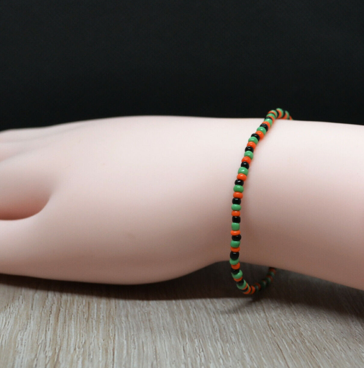 Bracciale Da Donna Con Perle In Vetro Di Murano Originale E Vera Pelle Toscana A Cinque Giri Nero, Con Foglia In Oro 24kt - Venezia Classica - Foto 6