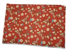 Birds and Flowers In Red In the Beginning Fabric 122L X 42 W