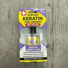 Nail-Aid Keratin 3 Day Growth Nail Treatment Strengthener, Clear, 0.55 Fl Oz