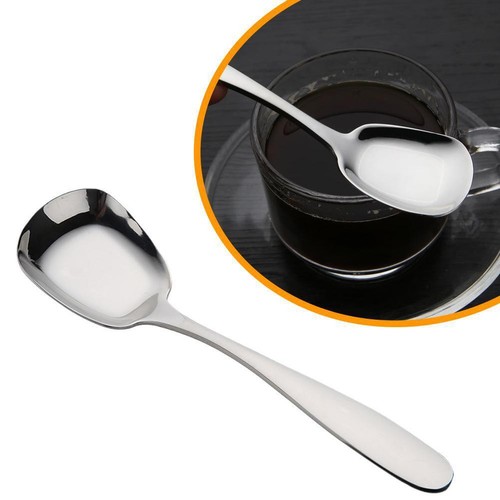 Sleek Design Steel Spoons Square Head For Rice& For Home Use Soup L0E6