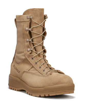 Belleville Mens Desert Tan Leather Flight & Combat WP