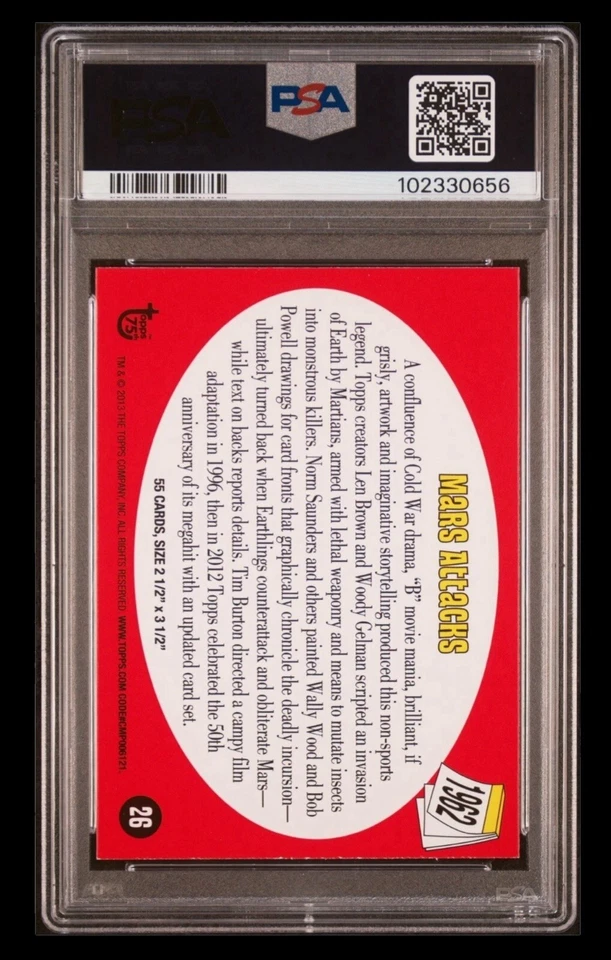 2012 topps heritage #36 destroying a dog; silver SSP mars attacks PSA 8  (Pop 1) - Image 4 of 4