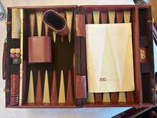 Aries of Beverly Hills Rust Brown Backgammon Felt Crushed Velvet Vintage Game