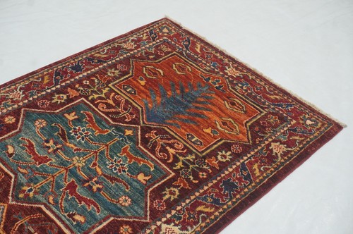 3x10 ft Purple Bakhtiari Afghan Hand knotted Transitional Runner Rug - Picture 4 of 16