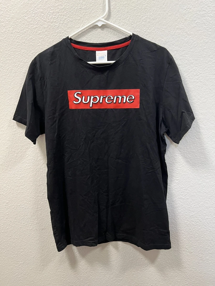 Supreme Printed Men Round Neck Black T-Shirt