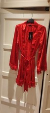 Pretty Little Thing Red Dressing Gown/Robe Size Small NWT
