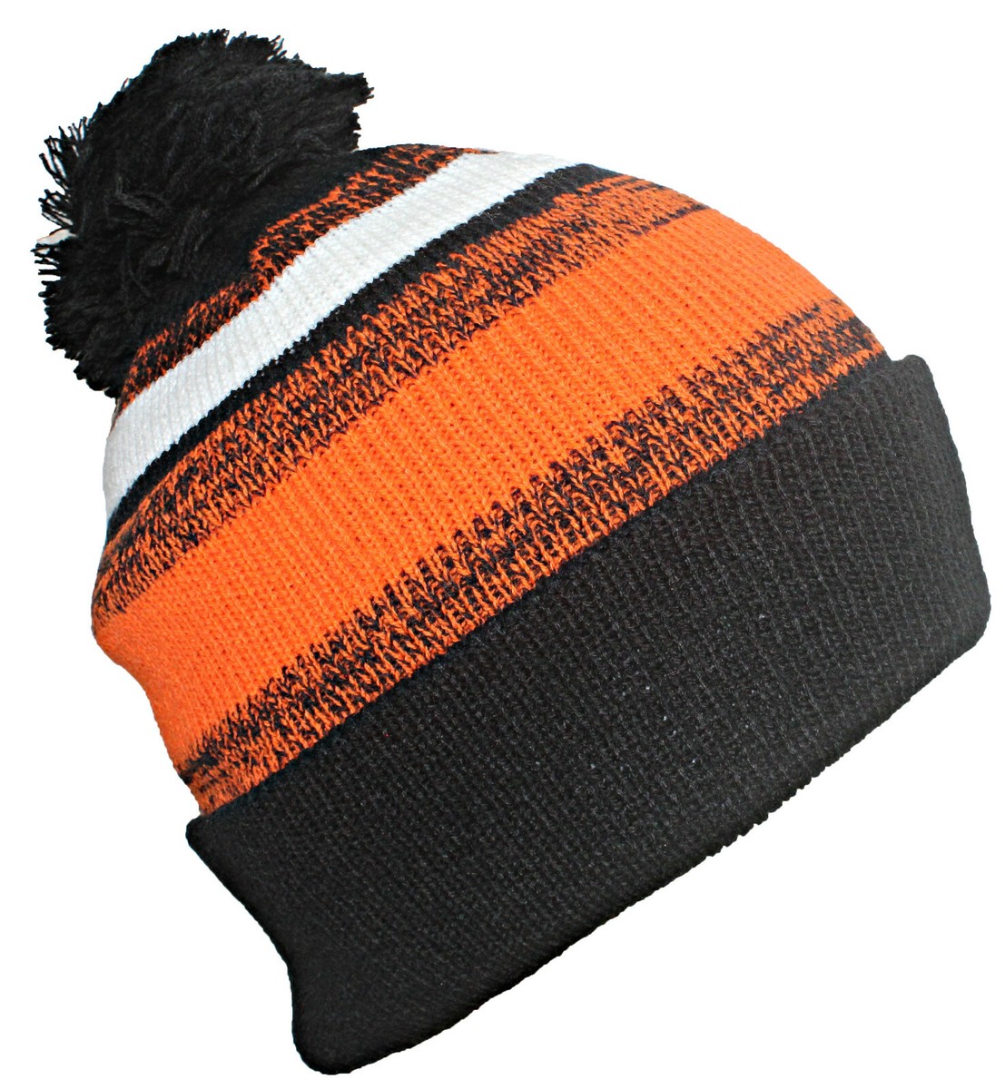 Best Winter Hats Quality Variegated Stripe Solid Cuff Beanie W
