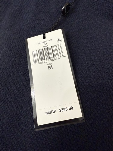 Polo Ralph Lauren Mens size M Navy Waffle 100% Cashmere Hoodie pullover NWT $398 - Picture 8 of 12