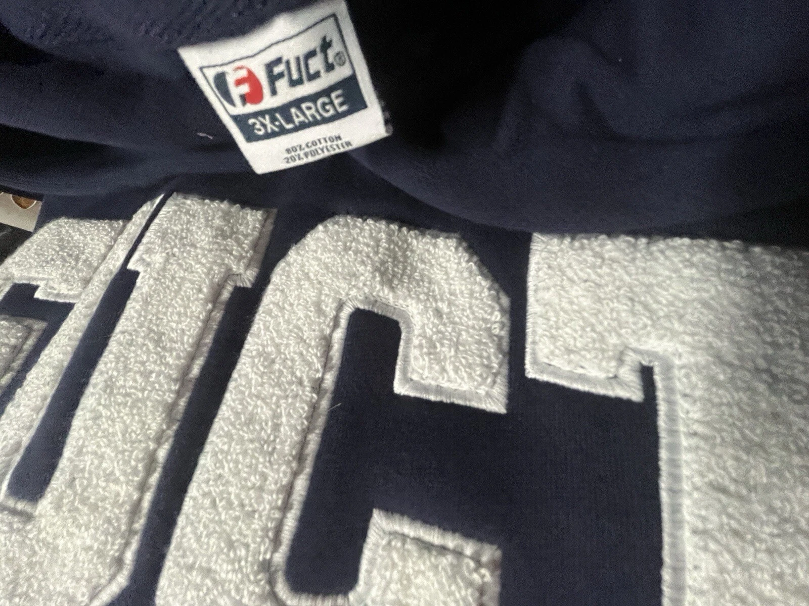 rare FUCT ?? USA ACADEMY Chenille Applique Sweat à Capuche Supreme SSDD 3XL XXXL
