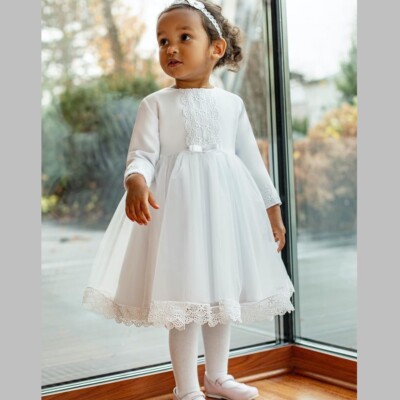 Weißes langärmeliges Taufkleid - Alter 18 - 24 Monate - neu mit Etikett