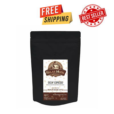 DECAF ESPRESSO Dark Roasted Premium Ground Coffee - By Relax Mode Coffee - 340g