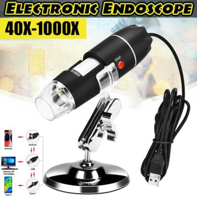 HD 40X-1000X USB Digitalmikroskop Mini Endoskop 8LED Handheld Kamera Endoskop