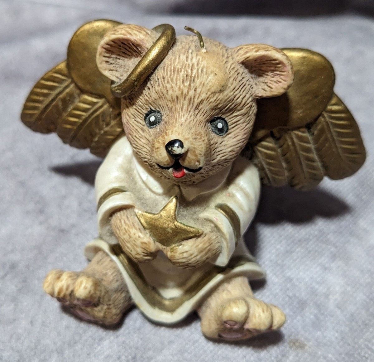 Vintage 1996 Claires Angel Bear Holiday FIgurine | eBay