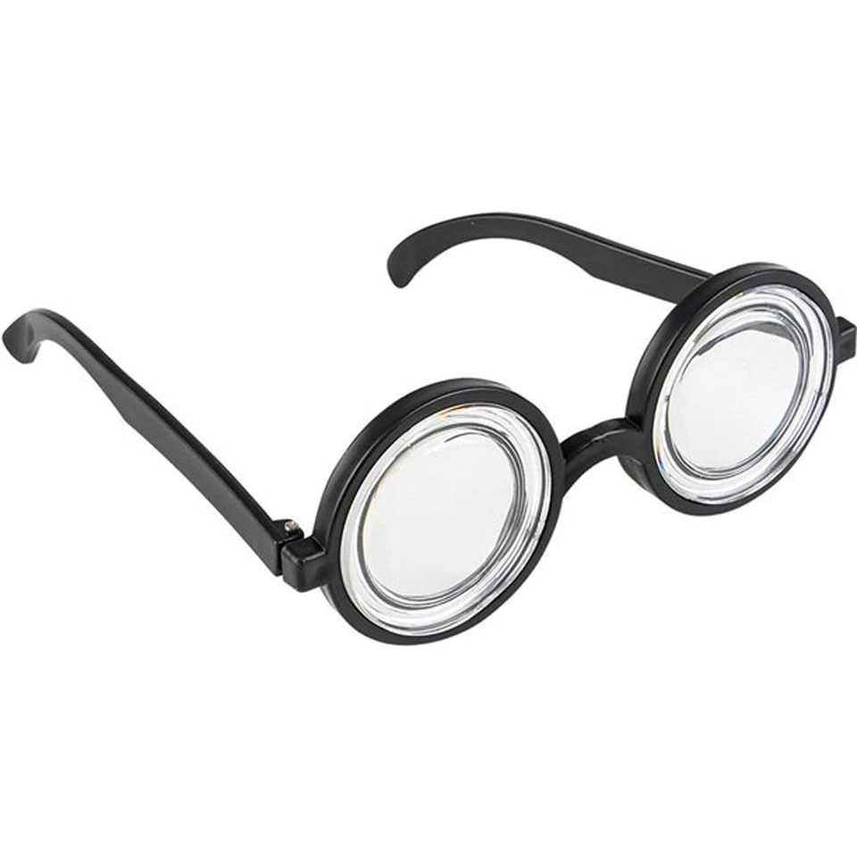 Funny Nerd Thick Lense GEEK GLASSES Professor Bookworm Cosplay Costume Accessory - Image 4 of 4