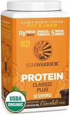 Sunwarrior Classic Plus Organic Vegan Protein Powder with BCAAs Pea Protein 750g