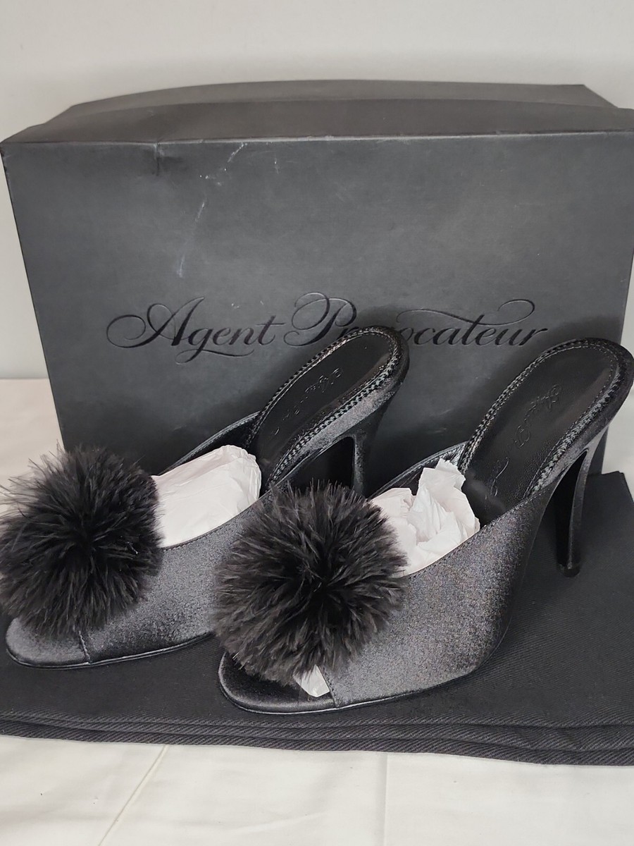 【AGENT PROVOCATEUR】tamiya pompom mules Agent Provocateur Tamiya Peep Toe Mules Size 5.5 Womens | eBay