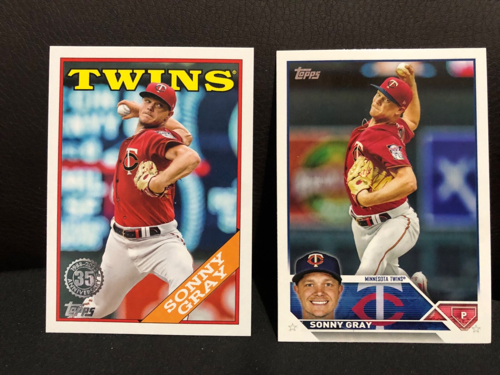2023 Topps 35th Anniversary Retro Sonny Gray #T88-80 & Base #78 Twins