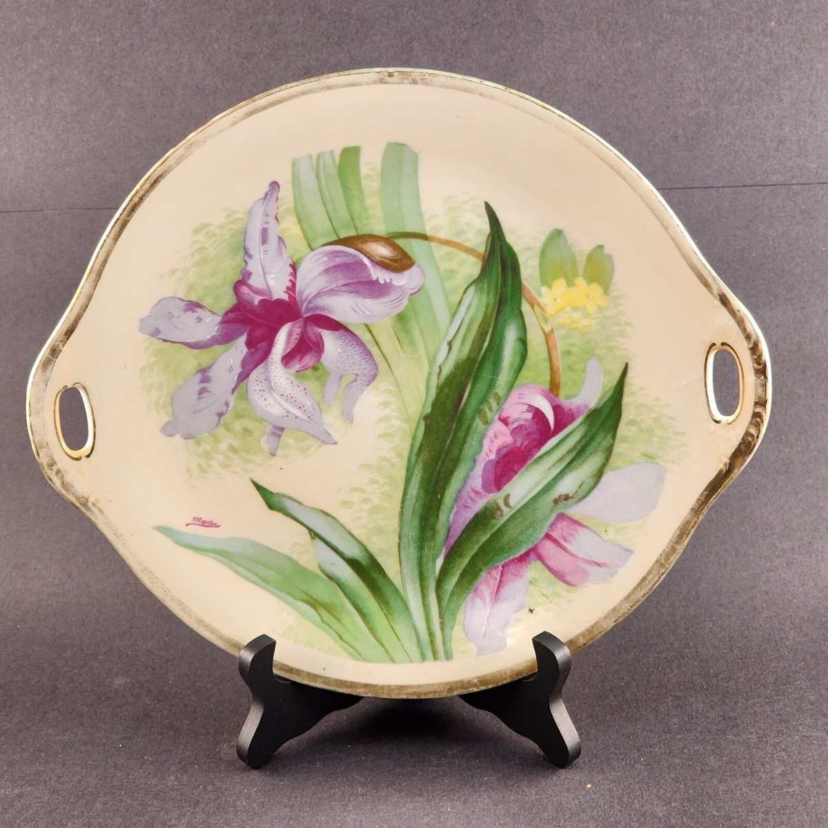 O&EG Royal Austria Porcelain Hand Painted Antique Floral Serving