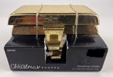 Stocking Holder Plain Purse Bag Outfit Hanger Christmas Shoppe 2 Pc Set GoldTone