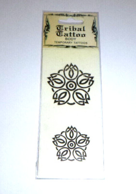 Tribal Temporary Temporäre Einmal Body Tattoo ca. 4,0 x 4,5 + 3 x 3 cm (26)