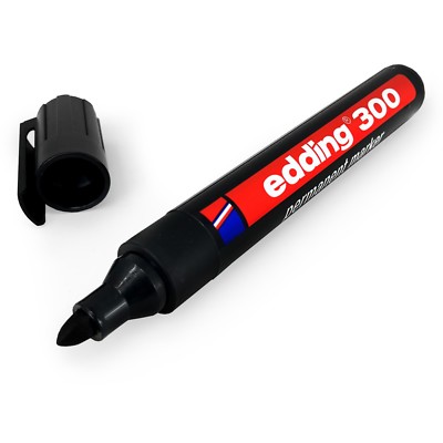 Edding 300 Permanent Marker Stift 1.5-3mm Kugel Spitze Schwarz Einzeln
