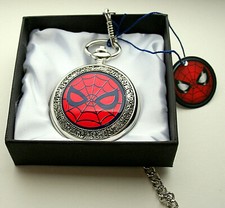 Reloj Bolsillo Marvel Comics Spiderman Spider-Man Cuarzo Para Hombre Nuevo Caja Nuevo de Lote Antiguo