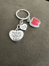 Teacher Thanks Keychain Apple Shaped Key Hearts Ring Gift