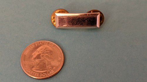 WWII Army Officers Rank Insignia Device Pin 2nd Lieutenant Bar NS Meyer Silver - Picture 2 of 5