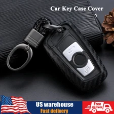 For BMW 1-7 Series X3 X4 M2 M6 Car Key Case Cover Accessories Carbon Fiber Look
