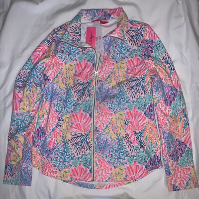 Lilly Pulitzer Splash Dance Floral Jacket UPF 50+ womens full zip up Small NWT