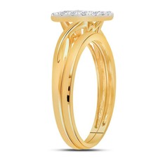 10kt Yellow Gold Womens Round Diamond Bridal Wedding Engagement Ring Band S
