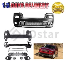 Complete Front Bumper Cover Kit W/Fog Lights Fit 2014-2028 Jeep Cherokee