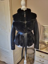 Faux Fur & Leather Belted Jacket