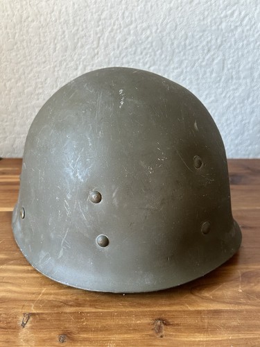 French M51 M1 Army Military Helmet Indochina Vietnam War Shell, Liner - Picture 15 of 17
