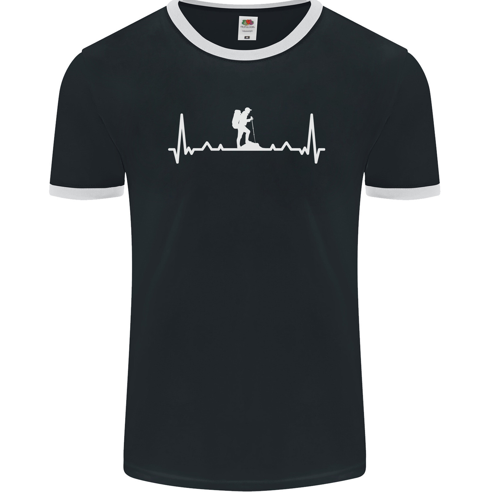 Camiseta Ringer Para Hombre De Trekking ECG Caminata Excursión Pulso FotL
